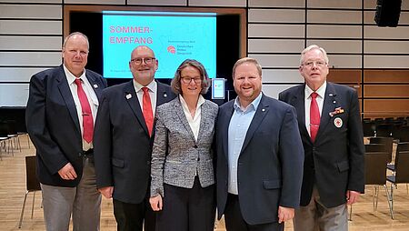 Bild mit Personen, von links nach rechts: Heinrich Frieling, Ansgar Rocholl, Ina Scharrenbach, Heinz-S. Gosmann, Heinrich Gehlmann