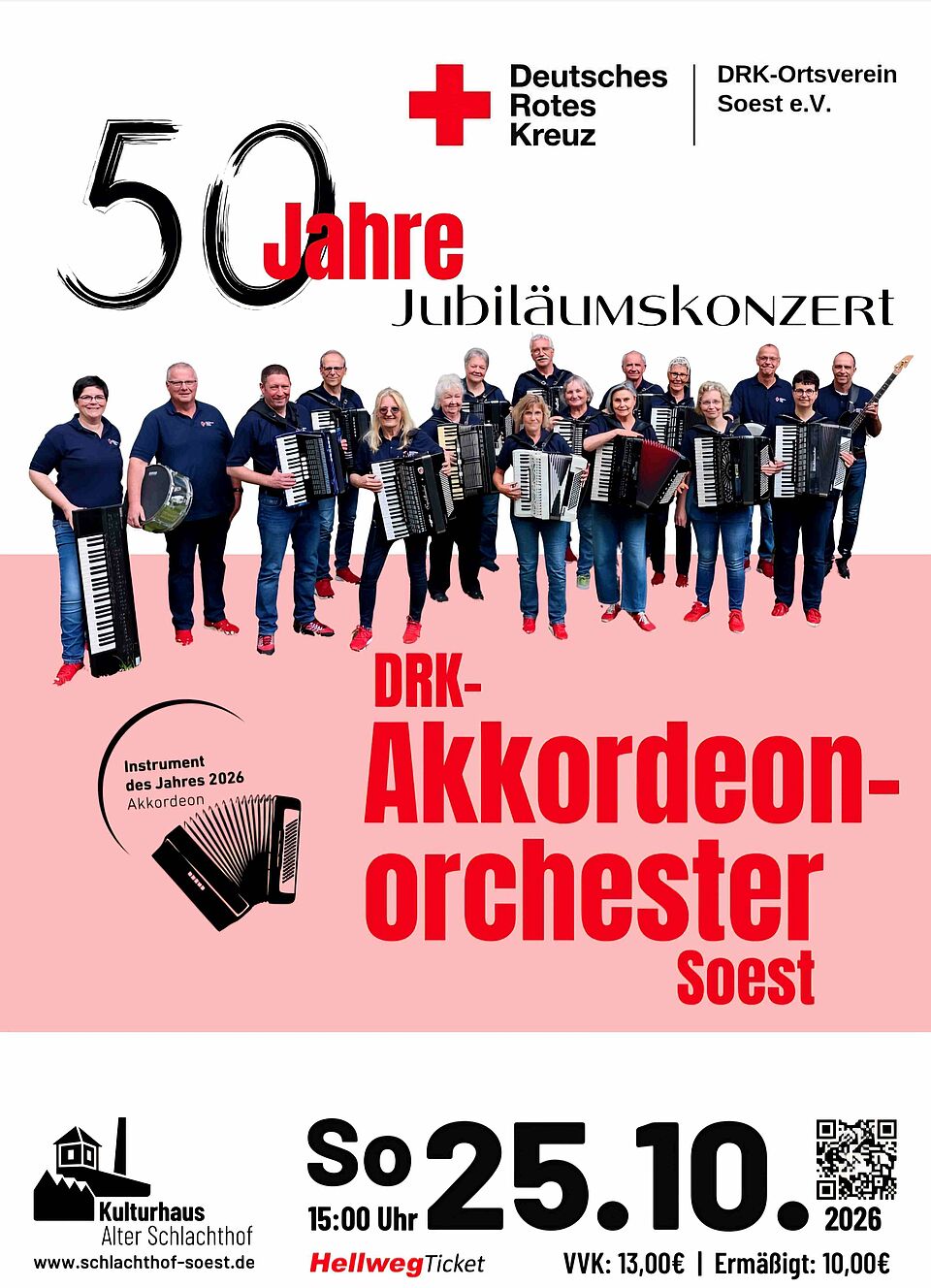 Jubiläum Akkordeonorchester Flyer für das 50 jährige Jubiläum des Akkordeonorchesters Soest
